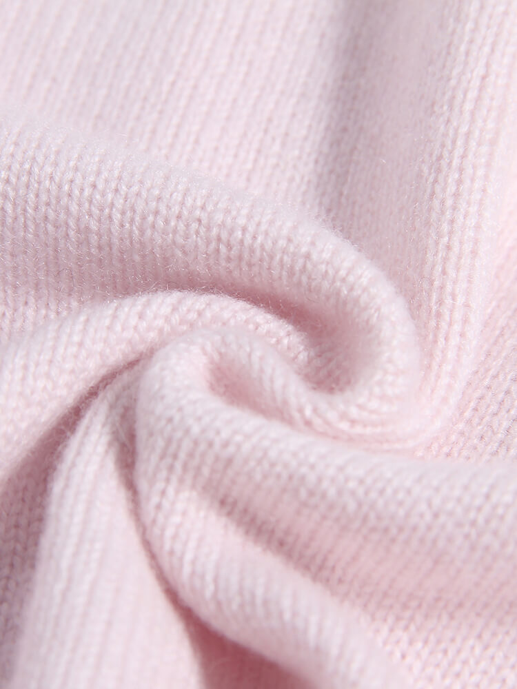 Girls Light Pink Floral Embroidered Cable Knit Cashmere Cardigan